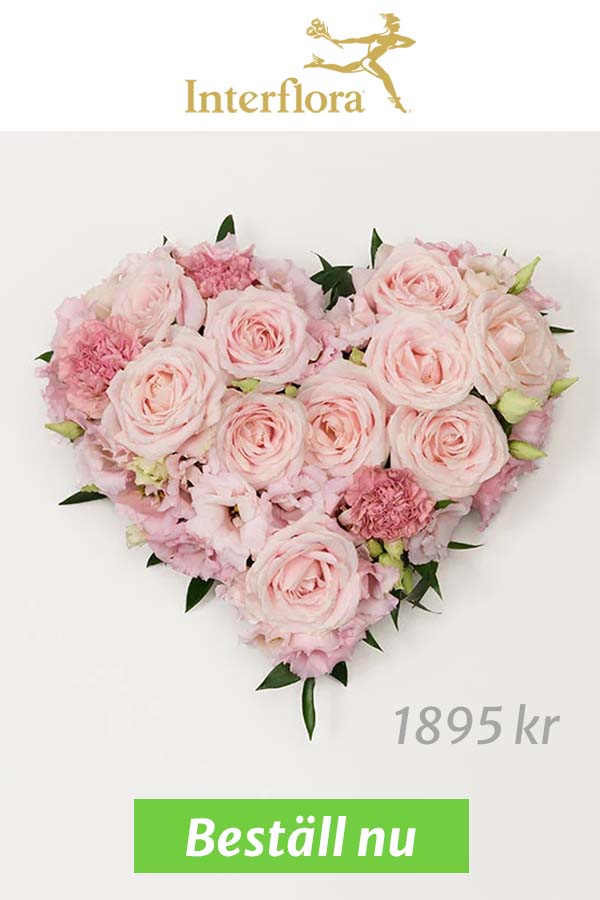 Rosa hjärta till begravning.