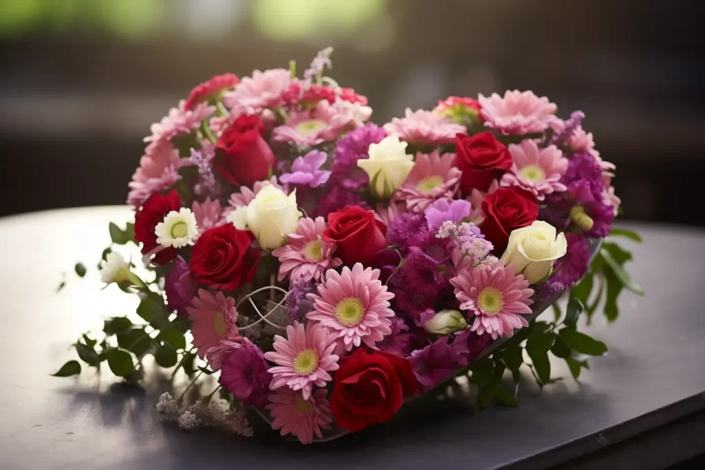 Begravningsblommor hjärta